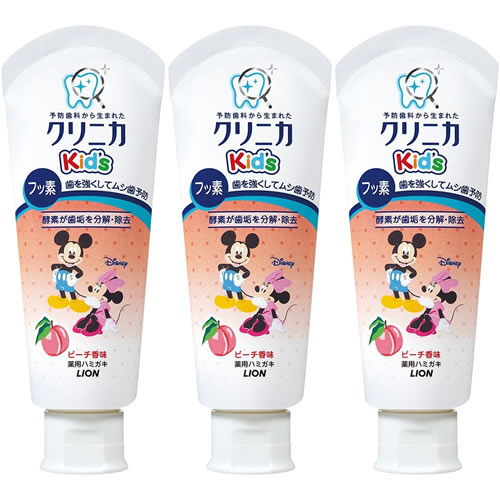 라이온 크리니카 어린이 충치예방 불소치약 60g (복숭아맛) 3개세트